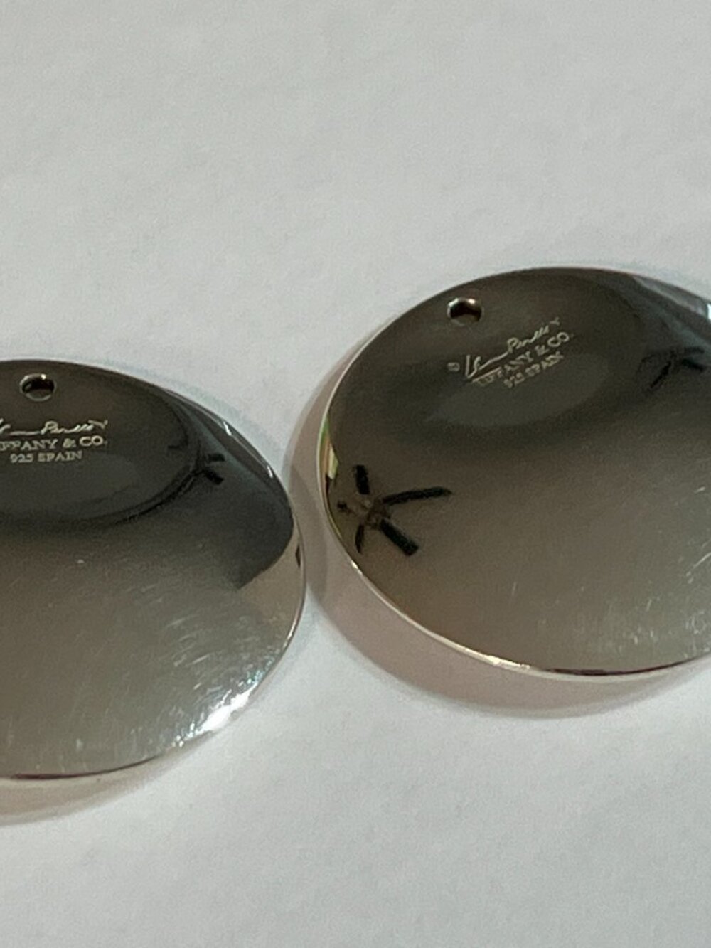 Tiffany & Co Sterling Silver 925 Elsa Peretti Disc Earrings No Hooks - Picture 2 of 9
